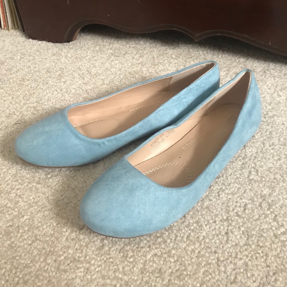 Pale blue ballet flats